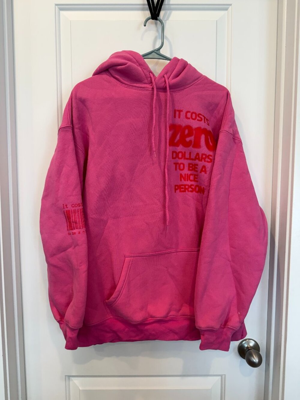 The Mayfair Group It Costs Zero Dollars Pink Hoodie & Sweatpants Set S/M